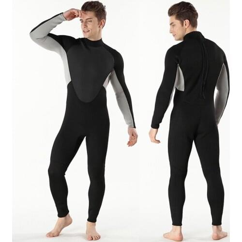 3mm Man Divingde Wetsuit Siamese Diving Suit Surf Wear Long Sleeved Diving Dress Male Free Diving Scuba Dive Underwater Swimsuit