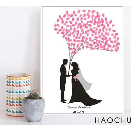 Personalized Wedding Gift Favors Marriage Decoration Souvenir For Birthday Baby Shower Bridal Shower Guest Fingerprint Signature