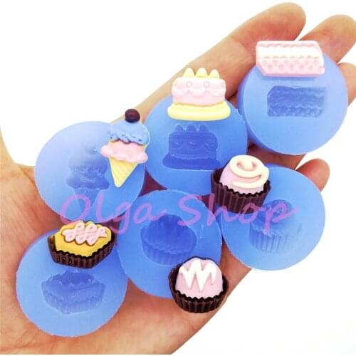 Kawaii Mini Ice Cream Cupcake Silicone Mold Fondant Decoration Resin Art Jewelry Earrings Pendant Necklace Clay DIY 9mm - 22mm