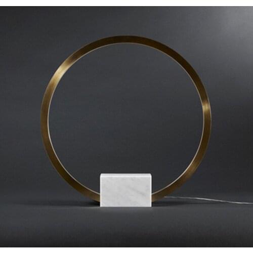 Postmodern marble creative circle living room table light bed bedroom study room model table lamp