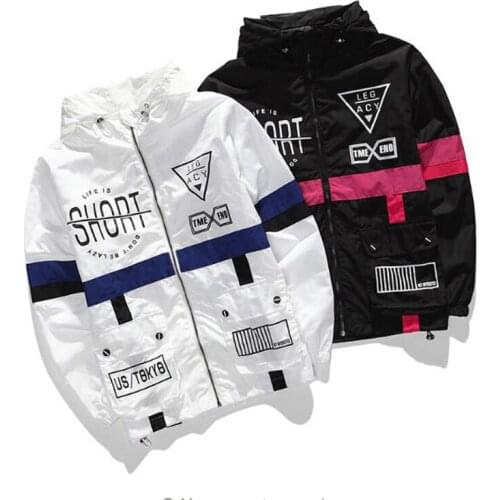 Personality Splice Hooded Jackets Men Jacket 2021 New Spring Autumn Jacket Coat Men Hip Hop Streetwear Jacket Jaqueta Masculina