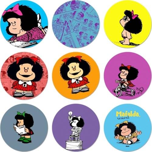 Mafalda Icons Pins Badge Decoration Brooches Metal Badges For Backpack Decoration