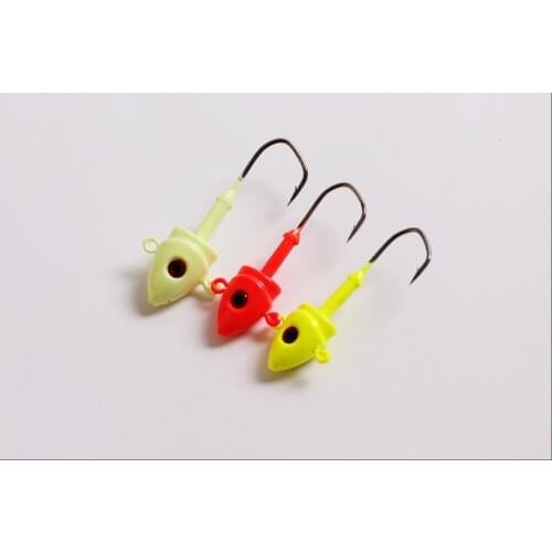 20PCS soft lure Painted Jig Heads Fishing Hooks Lures Bait Choose Size 7g/14g/21g/28g/45g Free shipping
