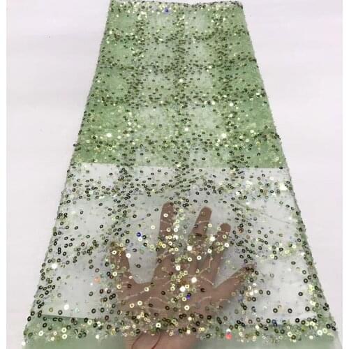 The latest Nigerian lace fabric and sequins 2020 high-quality African lace fabric wedding French tulle lace fabric J4047
