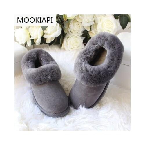 New European winter sheeps fur-in-one snowboots, cotton shoes, household thicker, shallow-mouthed, non-skid cotton shoes, 2019
