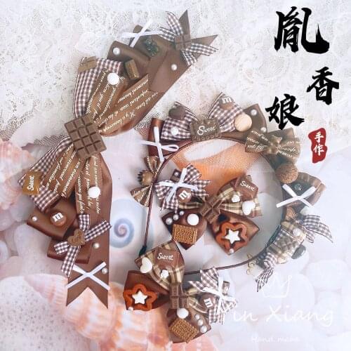 Original Lolita hand-made Lolita sweet kc tiramisu band bear headband small object side clip