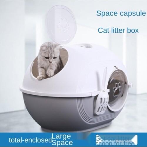 Litter Box Fully Enclosed Top-in Space Capsule Large Splash-Proof Deodorant Cat Toilet Wholesale Pet Cat Supplies