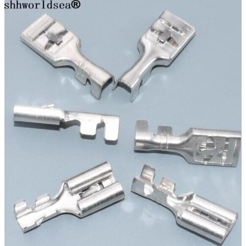 Shhworldsea 9.5mm DJ621-E9.5x1.2C car splices wire terminal Crimp terminal Non-insulated auto electrical female terminal