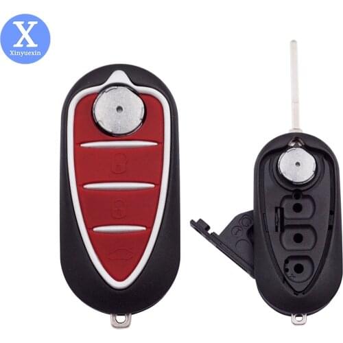 Xinyuexin Folding Flip Remote Car Key Case Shell for Alfa Romeo 159 Mito Giulietta GTA GTO 3Buttons Replacement Key Fob Shell