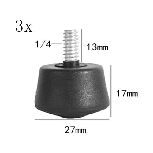 3pcs Universal Anti-slip 1/4" Spike Tripod Rubber Foot Fr Gitzo Manfrotto Fluid