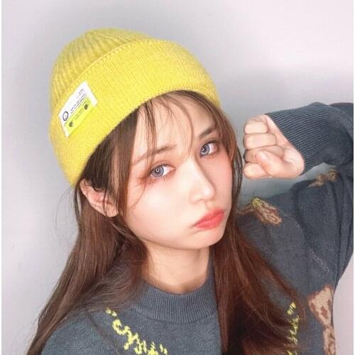 Thickened Wam Beanie Hat Curled Melon knit hats Winter Girl Ladies Casual Patch Skullies Caps Ski Sport Hip hop Letter Skullcap