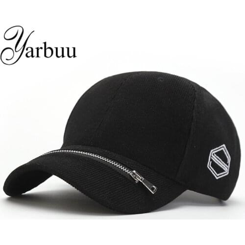 [YARBUU] baseball cap New fashion high quality zipper snapback caps cotton hat for men women Adjustable Sunscreen Baseball hats