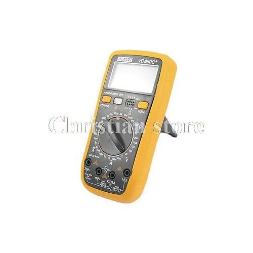 Yellow Blk 2V-750V AC Voltage Resistance Meter Digital Multimeter w 2 Test Lead