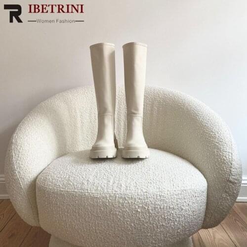 Ladies Fashion Brand New Knee High Boots Round Med Heel Med Calf Boots Women 2021 New Arrivals Brand New Shoes Woman Hot Sale