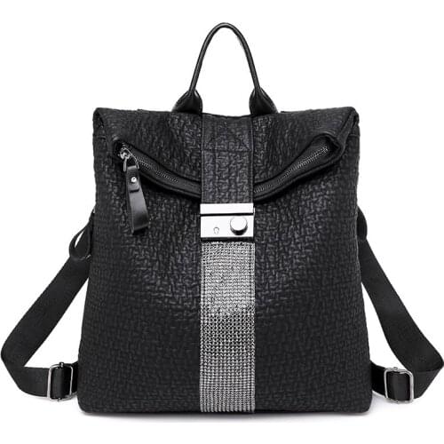 QINRANGUIO Women Backpack 2020 Fashion School Bags for Teenage Girls Female Backpack Women Soft PU Leather Backpack Anti Theft