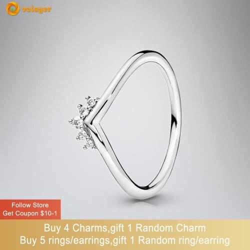 Volayer 925 Sterling Silver Ring Tiara Wishbone Ring Original 925 Silver Women Rings Ngagement Ring Women Jewelry Making