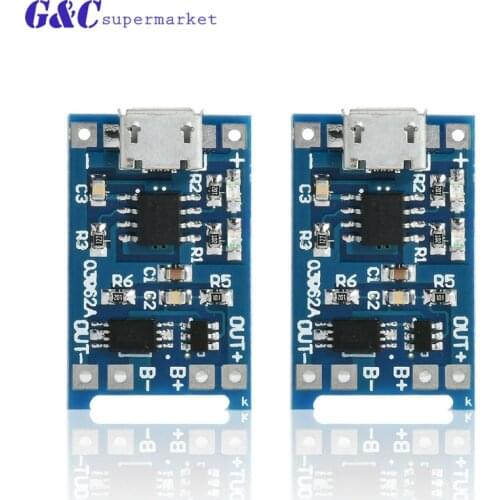 1PCS 5V TENSTAR ROBOT 1A Micro USB 18650 Lithium Battery Charging Board Charger Module+Protection Dual Functions TP4056