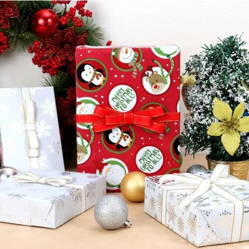 10pcs 50X70CM Mix color Christmas Gift Wrapping Papers Aluminum foil Print Christmas Papers Xmas Home Decor