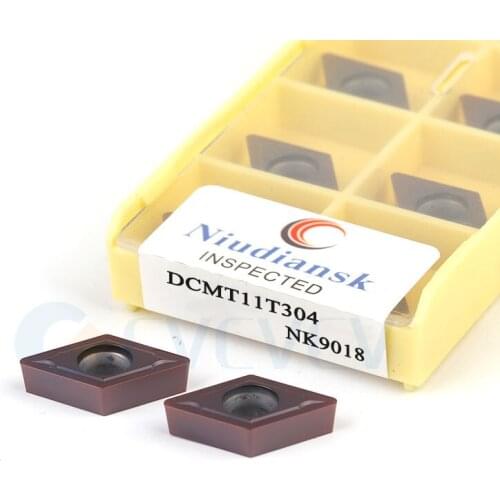 10Pcs DCMT11T304 NK9018 DCMT11T308 CNC Turning Tool Carbide Insert Internal Boring Tool Blade Machining Cutting Stainless Steel