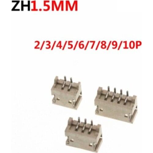10pcs ZH1.5MM 2/3/4/5/6/7/8/9/10P 1.5mm pitch connector patch socket wafer