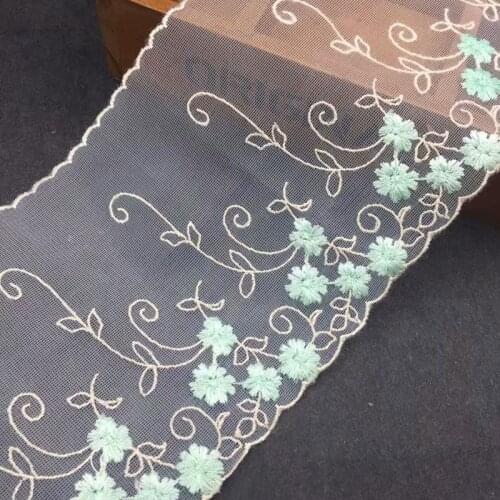 15 Yards Handmade DIY Clothing Accessories Floral Embroidery Lace Fabric Curtains Sofa Doll Dress Lace Trim 14cm wide
