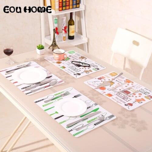 2/4/6 Pieces Set Creative PVC Mats Pads European Waterproof Non-slip Cutlery Mat Western Table Mat Tea Set Heat Insulation Mat