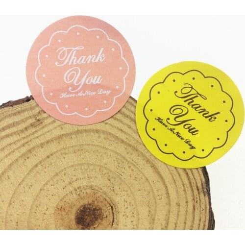 240 Pcs/lot 'Thank You' Yellow&Pink Seal Label Sticker DIY Gift Handmade Product Stickers Scrapbooking For Wedding Seals