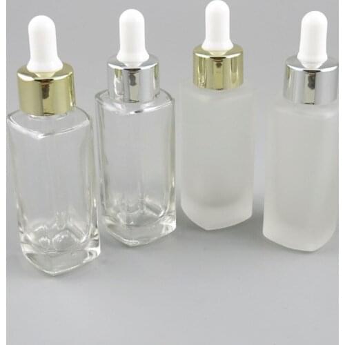 360 x 30ml Square Portable Plastic Dropper Frosted White Clear Glass Essential Oil Bottles With Dropper Essential Oil Container