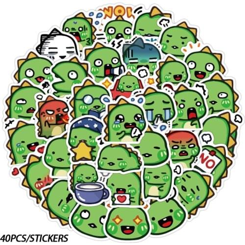 40PCS Cute Cartoon Dinosaur Stickers DIY Phone Snowboard Laptop Luggage Fridge Guitar Graffiti Waterproof Classic Stickers