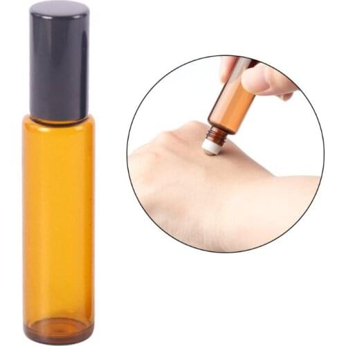 5 pcs 10 Ml Glass Roll-on Bottles with Stainless Steel Roller Balls - 5 Dropper