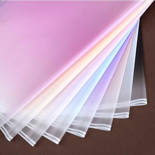 5pcs/set 58*58cm Translucent Gradient Paper flower wrapping paper waterproof paper DIY gift wrapping wedding decoration