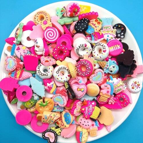 6pcs Jewelry Charms Flat Back Cartoon Cake Sweat Summer Kid Shoes Decoration Make Croc Accessories Pencil-box Decorate Findings