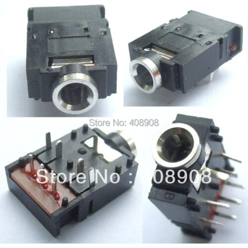 8 PIN 1/8" 3.5mm Stereo jack Headphones Socket With switch PCB Panel Mount