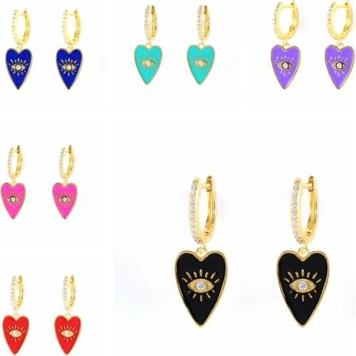 AIDE 2021 Trend Cartilage Angel Eyes 925 Sterling Silver Earrings For Women Enamel Earrings Dangle Piercing Pendientes Mom Gift