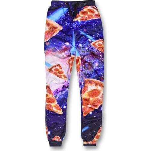 Casual Pants Men Womens Fitness Trousers 3D Harajuku Galaxy Space Pizza Print Sweat Harem Pantalones Hip Hop Joggers Sweatpants