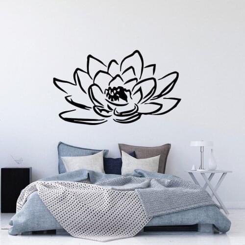 Lotus Wall Decal Bohemia Flower Yoga Decor Vinyl Wall Sticker Floral Design Removable Home Bedroom Decoration Accessories X421