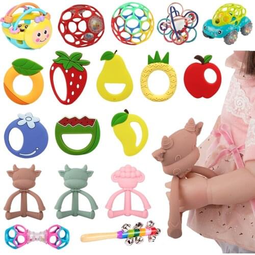 Baby Teething Toys, Soft and Soothing Sensory Infant Toy Rattle Baby Teether Toy Newborn Development Ball Baby Rattle Ball
