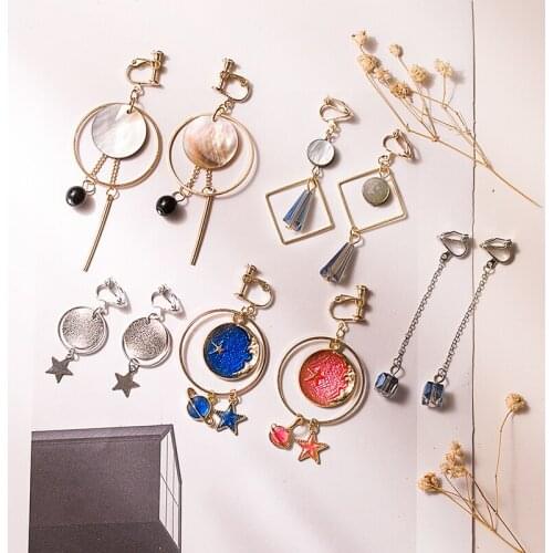 5 Pairs/lots Long Clip on Earrings No Pierced for Women Fashion Bridal Wedding Elegant Ear Clip Needn't Ear Hole Wholesale Price