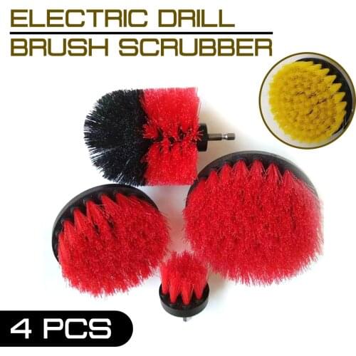 4 Pcs/Set Electric Drill Brush Power Scrubber Brush Drill Clean For Bathroom Surfaces Shower Tub Tile Grout Scrub Cleaning Tool