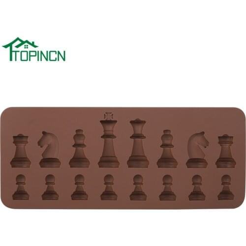 TOPINCN Creative DIY Chocolate Mold Chess Shaped Eco-friendly Silicone Ice Mold Candy Cake Mold Topper Cake Mould Dessert tools