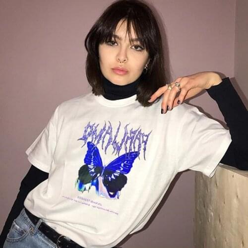 Oversized T Shirt Women Streetwear Tops Dark Devil Female T-shirt 2021 Summer Short Sleeve Gothic Harajuku T-Shirt Loose Hip Hop