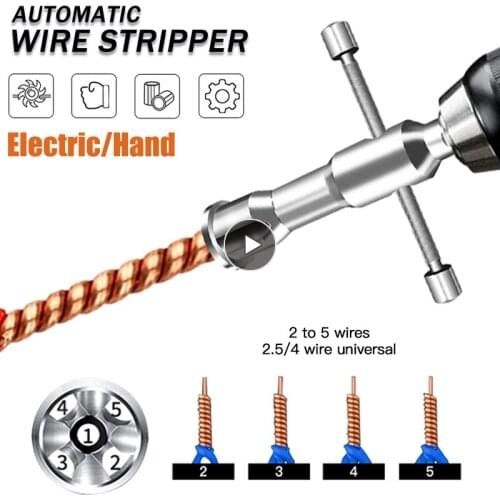 Wire Stripping And Twisting Tool Electrician General Automatic Wire Stripper Hand Electrical Cable Connector Twist Line Artifact