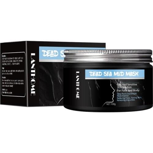LANTHOME Dead Sea Mud Mask Improve facial skin oil control, acne, brighten skin tone, deep cleansing pores 100g