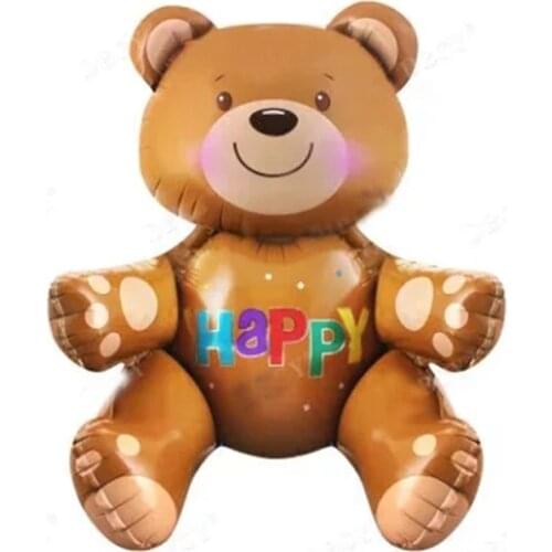 Large3D Bear foil balloons baby shower decoration helium balloon happy birthday balloons Inflatable Toys air ball party suppiles