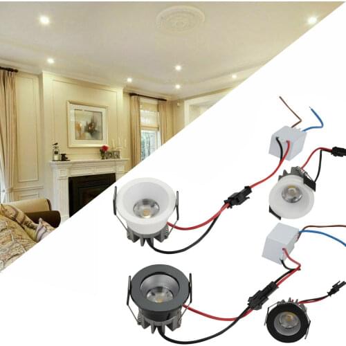 10x Mini LED COB Recessed Ceiling Down Light Bulb 3W Replace 30W Halogen Lamp + LED Driver Black/White Shell 6000K 3500K 85-265V