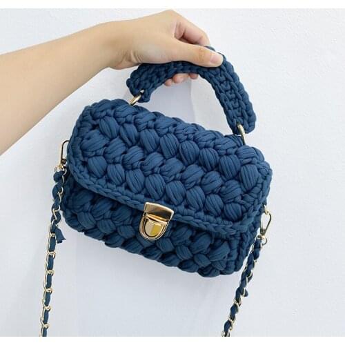 Fashion Rope Woven Women Handbags Designer Knitting Chains Shoulder Crossbody Bag Casual Lady Hand Bags Small Flap Purses 2021