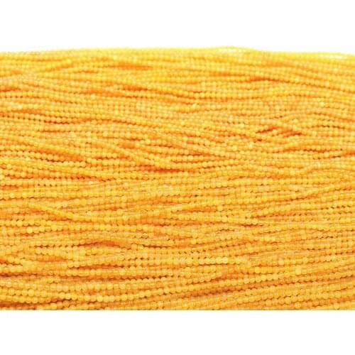 Natural yellow stone jades chalcedony 2mm 3mm fashion stone round loose beads diy high quality Jewelry 15" B437