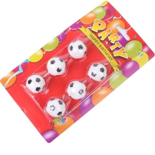 Newest 6Pcs/Set Soccer Ball Football Birthday Party Cake Candles Decorations Supplies Tool