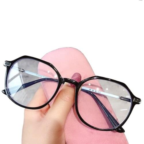 Korean Glasses Frames Men Women Trend Version Multilateral Art Style Transparent Color Anti-Blu-ray Irregular Glasses Men Women