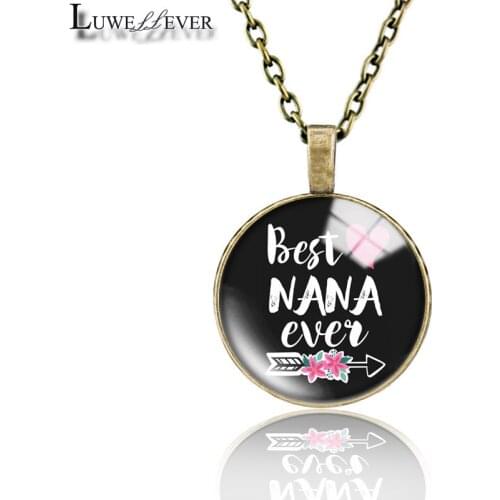 NaNa Necklace 543 25mm Bronze 30mm Wood Rhinestone Double-sided Moon Round Glass Pendant For Women Gift